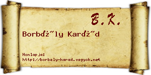 Borbély Karád névjegykártya